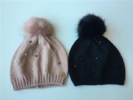 2019 hot sale winter wool hats raccoon fur pom poms knit hat winter