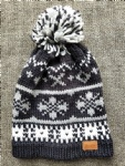 Quality Custom Knitted Pattern Ski Skating Beanie Hat with Pom Pom