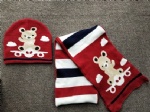 New design high quality kids knitted animal hat & scarf