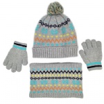 Winter-Warm-Lined-Kids-Hat set 3pcs
